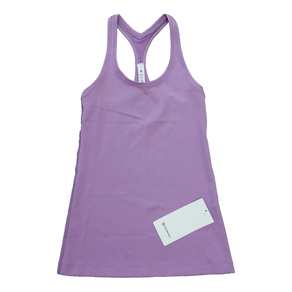 New Lululemon Size 4 Cool Racerback Tank Top Everlux JUBI Purple Hip Length
